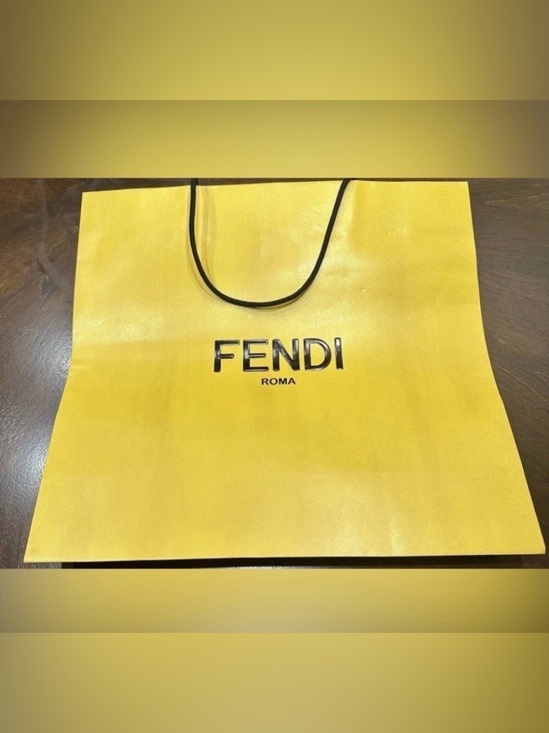 Fendi Accessories - Fendi Yellow Logo shopping Bag 22x18x5